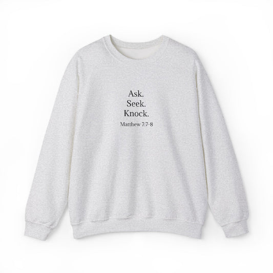 Ask. Seek. Knock. Mock Neck